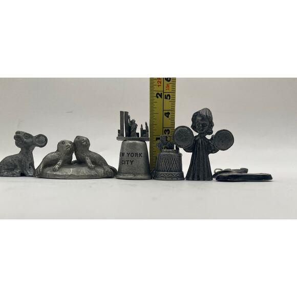 Pewter Pieces (8) Stocking - Shoe -  New York Skyline - Statue Liberty - Seals - Picture 11 of 11
